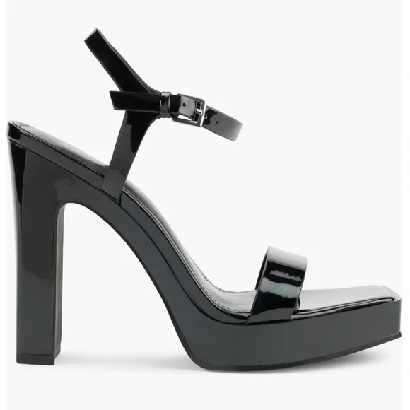 DKNY Maiden Ankle Strap Platform Sandal Heels Block Heel NEW Size 9.5 Block Toe - Picture 2 of 10